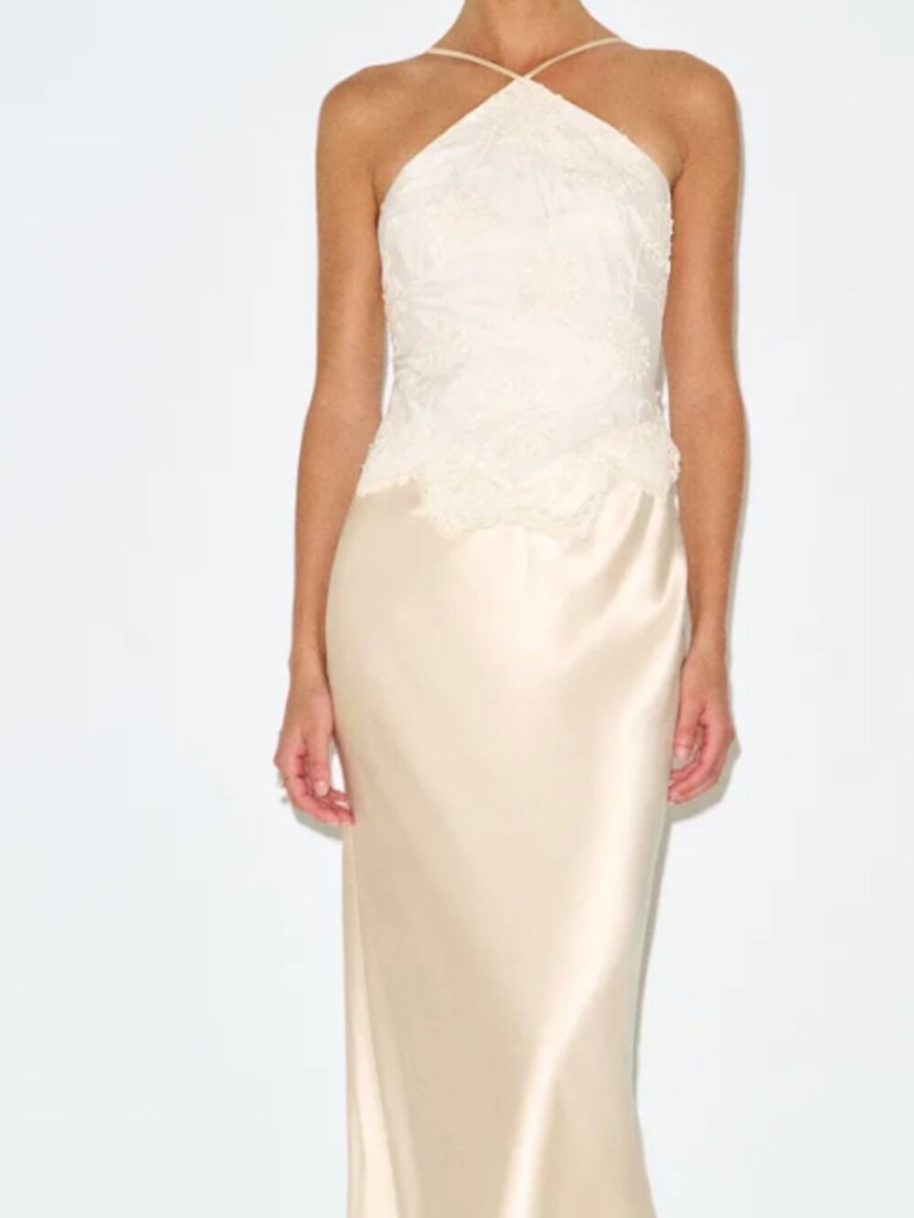 Reformation Jillian Silk Dress Ivory - Size 8